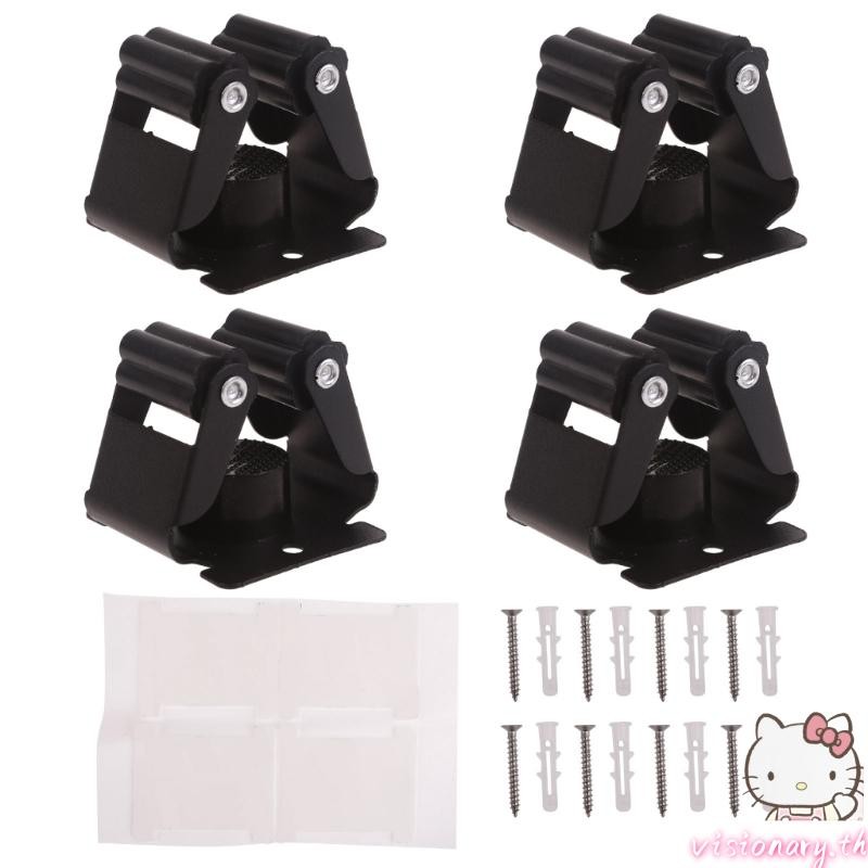 Vision 4 ชิ้น Mop ผู้ถือไม้กวาดติดผนังสวนเครื่องมือ Rack Heavy Dutys Utility Mop Rack สกรูสําหรับ Home B