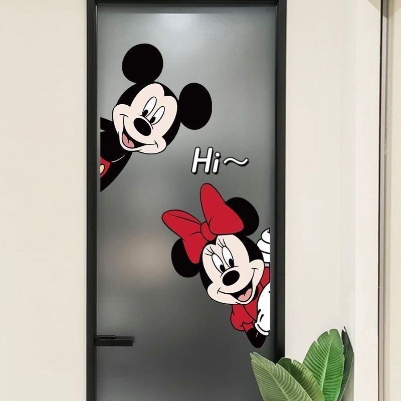 สติ๊กเกอร์ตกแต่งการ์ตูนคู่ สติ๊กเกอร์ทางเข้า สติ๊กเกอร์