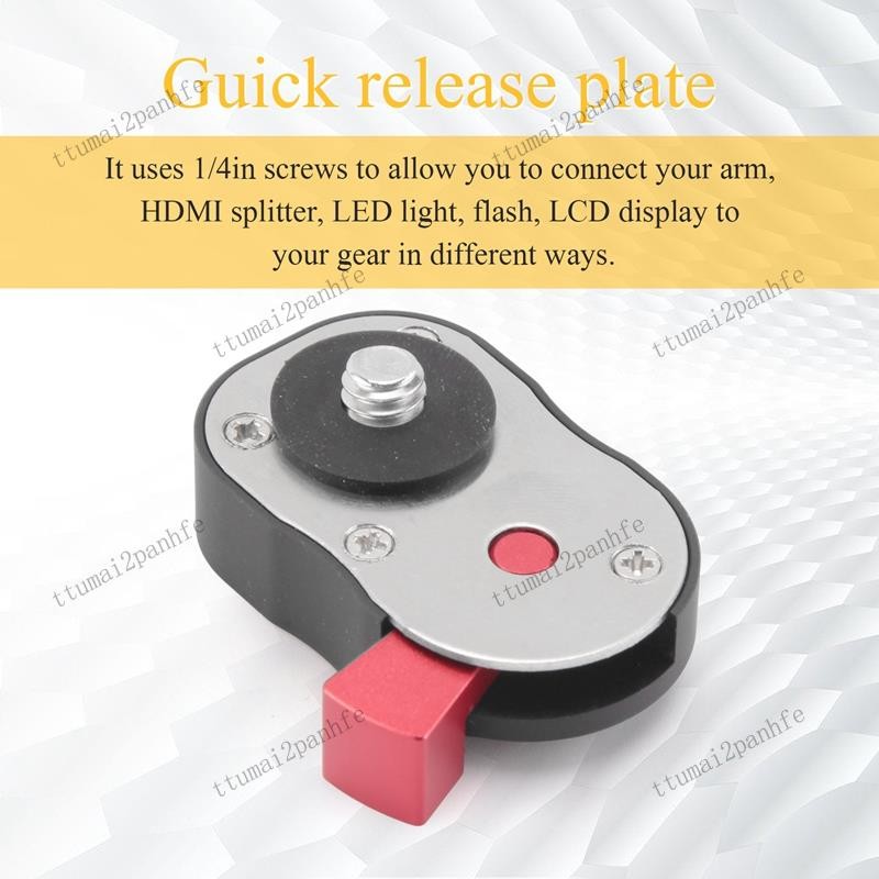 Field Monitor Quick Release Plate สําหรับ LCD Monitor Magic Arm ไฟ LED กล้องกล้องวิดีโอ Rig พร้อมรูสกรู 1/4 นิ้ว