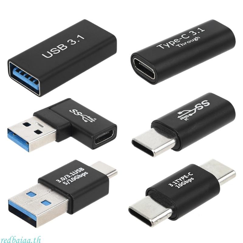 Redbaiaa1 USB C ถึง Type C ชายหญิงชาร์จตัวแปลงข้อมูลการเชื่อมต่อ Extender