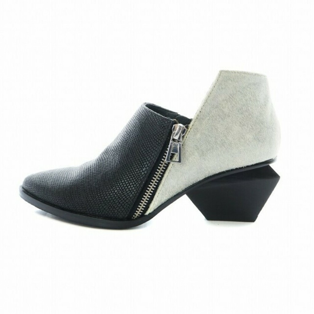 United Nude Booties Pointed Toe Chunky Heels ด้านข้างซิปส่งตรงจากญี่ปุ่นมือสอง
