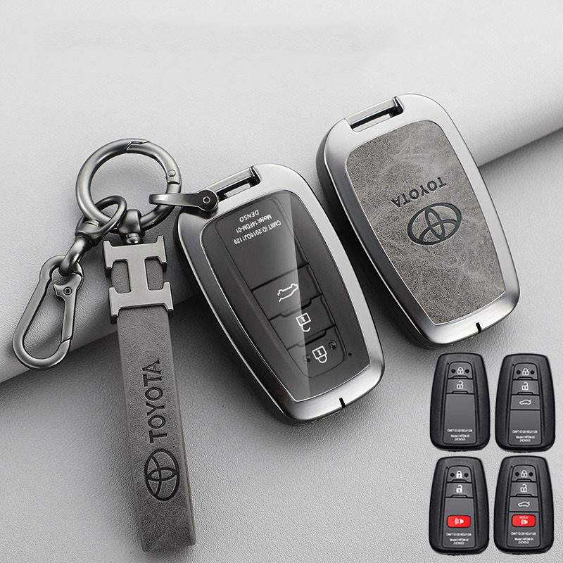 Toyota Altis Prius Camry Corolla C-HR CHR RAV4 2018-2024 Prado Remote Zinc Alloy Hard Case + หนังกุญแจรถ