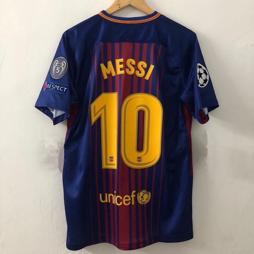 17 18 Barcelona Home Soccer Jersey MESSI SUAREZ Retro Men Football Shirts Jersey