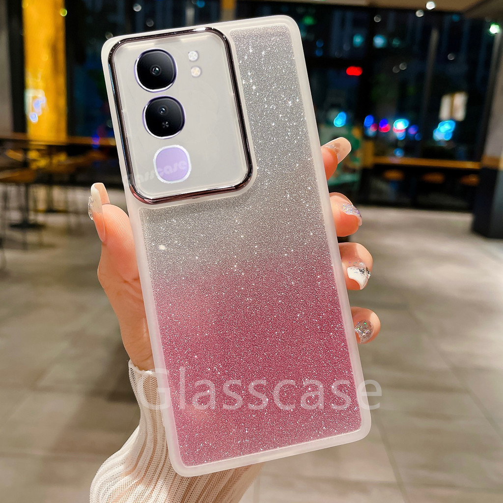 Vivo Y200 สําหรับ Vivo Y200 Y100 Y19s Y17s Y 200 Y 100 Y 19s Y 17s VivoY200 VivoY19s สาวน่ารักเคสใส TPU Slim ซิลิโคนนุ่ม Glitter Bling ShockProof เคสโทรศัพท์ฝาครอบ