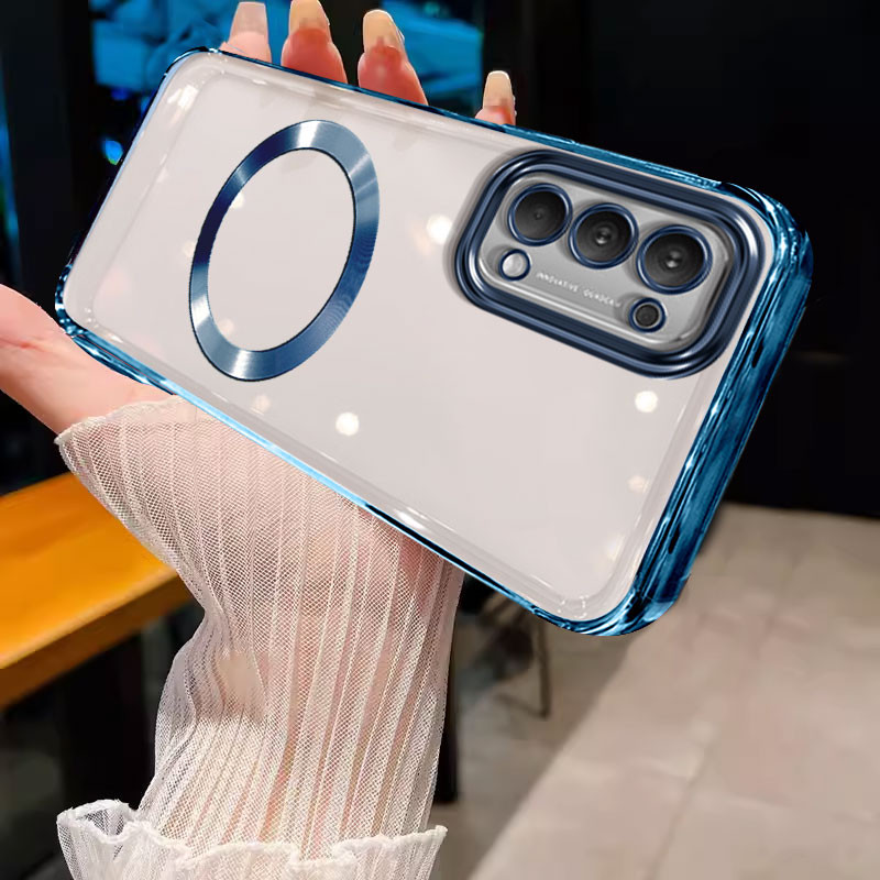 เคส ปลอก OPPO Reno 4 OPPO Reno 5 OPPO Reno 5 Pro เคสโทรศัพท์ Soft GOLD border กันชนโปร่งใสพร้อมแหวนดูดแม่เหล็ก ABSORBER Protector wstmcxq01