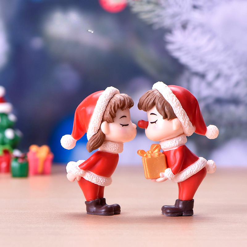 2 ชิ้น Mini Snowman คู่ Miniature ตุ๊กตาตกแต่งบ้าน Fairy ฤดูหนาวคู่ DIY Mini Micro ภูมิทัศน์ตกแต่งสวน