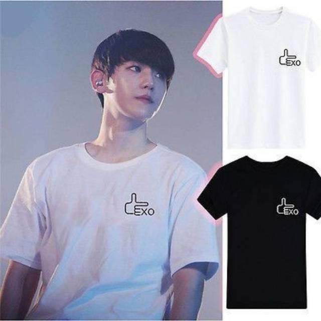 KPOP EXO BAEKHYUN CHANYEOL HAND LOGO TSHIRT เสื้อยืด S-5XL