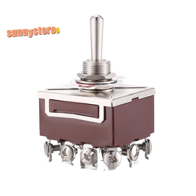 AC 380V 10A เปิด/ปิด/ON 3 ตําแหน่ง 12 Pin Latching Toggle Switch 4PDT