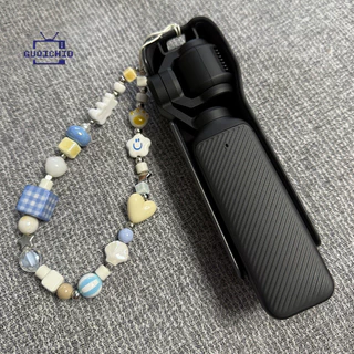 สายคล้องโทรศัพท์มือถือAnti-Lost Ccd เชือกคล้องโทรศัพท์มือสายคล้องโทรศัพท์รูปหมียิ้มแบบตารางพร้อมลูกปัดห้อยข้อมือแบบสั้น