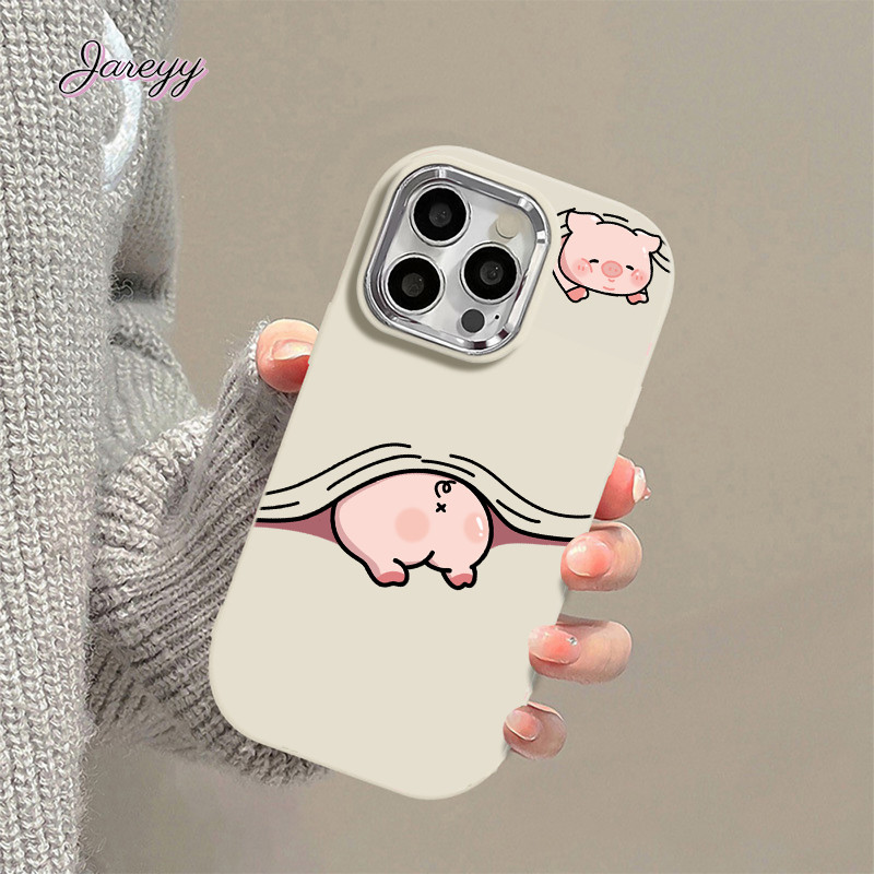 [Ja] เคสโทรศัพท์ครอบคลุมผ้านวมหมูสีชมพูสําหรับ IPhone 7Plus 8Plus 11 12 13 14 Pro Max 16 Pro Max X X