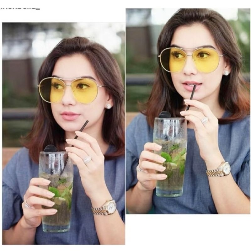 UNISEX COUPLE JUMPING APPEL AVIATORS แว่นกันแดดป้องกันรังสียูวี 400