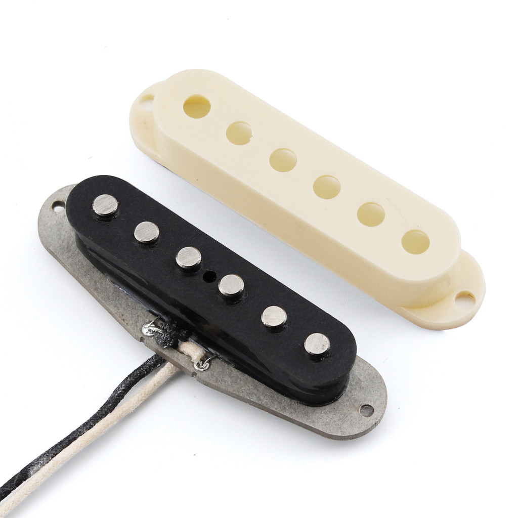 FLEOR 1PC Vintage ST-สไตล์Alnico 5 Single Coil Pickup Handwound Staggered 52 มม.Blues 60sชิ้นส่วนกีตาร์ไฟฟ้า