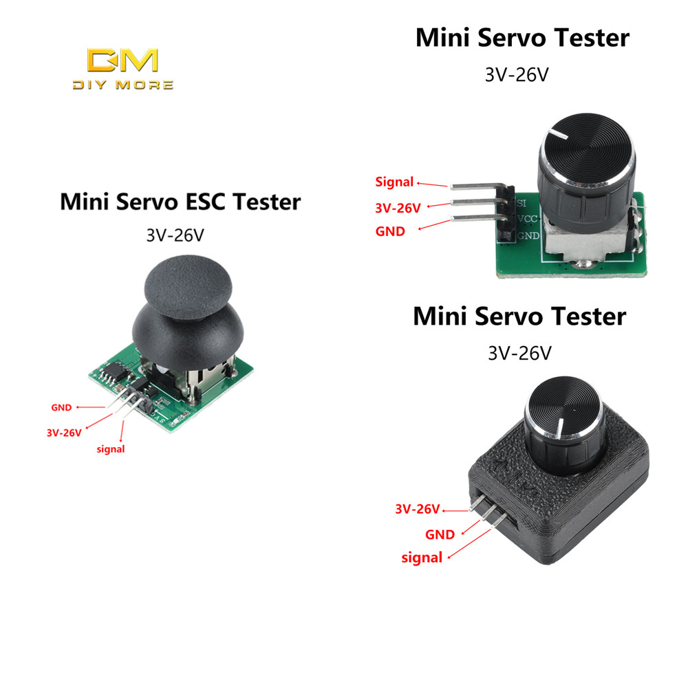 DIYMORE DC 3-26V 1-6S แบตเตอรี่ Servo ESC Tester Simple ขนาดเล็ก Servo ESC Tester PWM Governor พวงมาลัยเกียร์ควบคุมความเร็วโมดูลทดสอบ