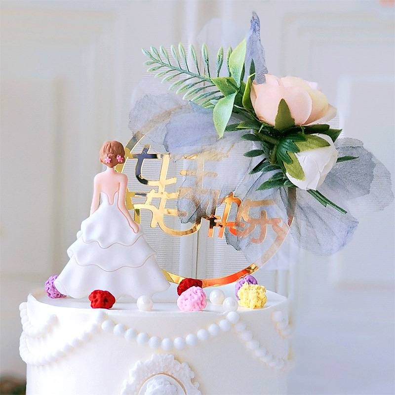 BRIDE GIRL เค้ก TOPPER MADE OF RUBBER, WEDDING, ANNIVERSARY CAKE DECORTATION/ BRIDE GIRL WEDDING TOP