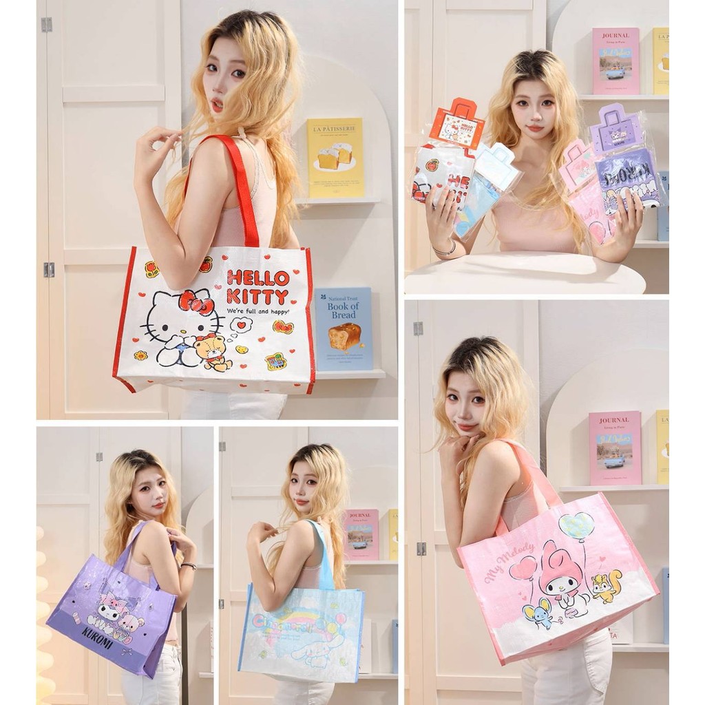 🛍 โคตรจะถูกต้อง กระเป๋ากระสอบ กระเป๋าช็อปปิ้ง งานลิขสิทธิ์ มาใหม่ สายยาว สะพายไหล่ได้ ขนาด 30×40 cm