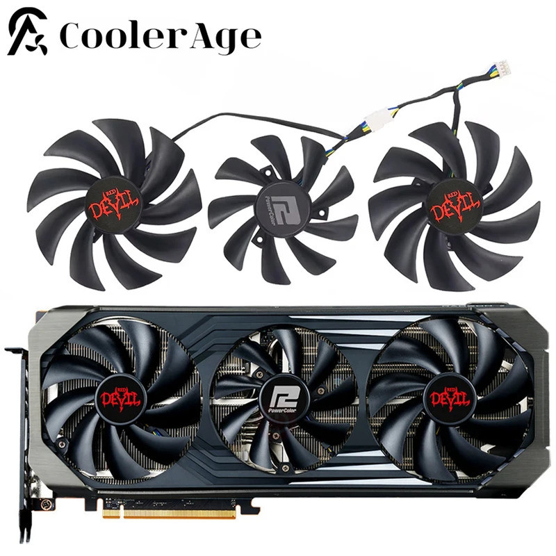 สําหรับ PowerColor RX 6800 6800XT Red Dragon 6700XT 6900XT Red Devil 95 มม.85 มม.FD8015U12D กราฟิกกา