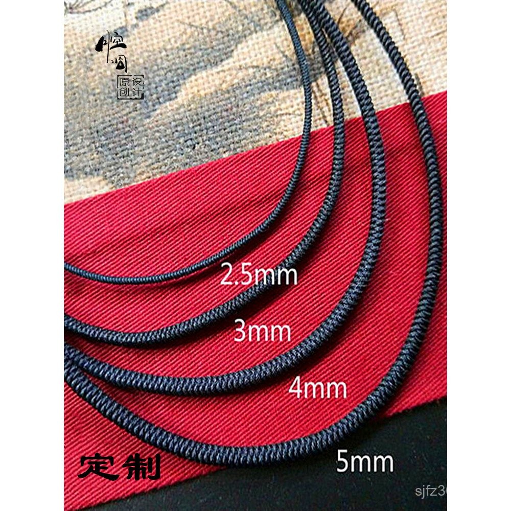 จี้เพชรสไตล์เรียบหรู ทำมือด้วยเชือกถัก สร้อยคอนุ่มนวลแบบฮัลเตอร์ ลายหยก สีดำ R9M8