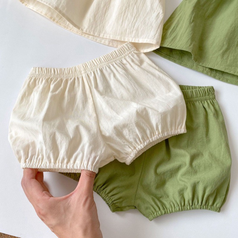 ชุดเด็กผู้หญิงสไตล์เกาหลี แขนกุดและกางเกงขาสั้น สำหรับอายุ 0-2 ปี - รูปที่ 6