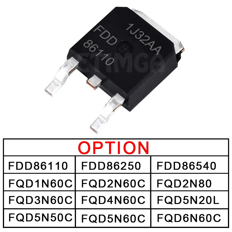 1-5PCS FDD86110 FDD86250 FDD86540 FQD1N60C FQD2N60C FQD2N80 FQD3N60C FQD5N20L ทรานซิสเตอร์FQD5N60C F