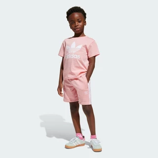 adidas Lifestyle Adicolor Shorts Tee Set Kids Unisex Pink JC9158