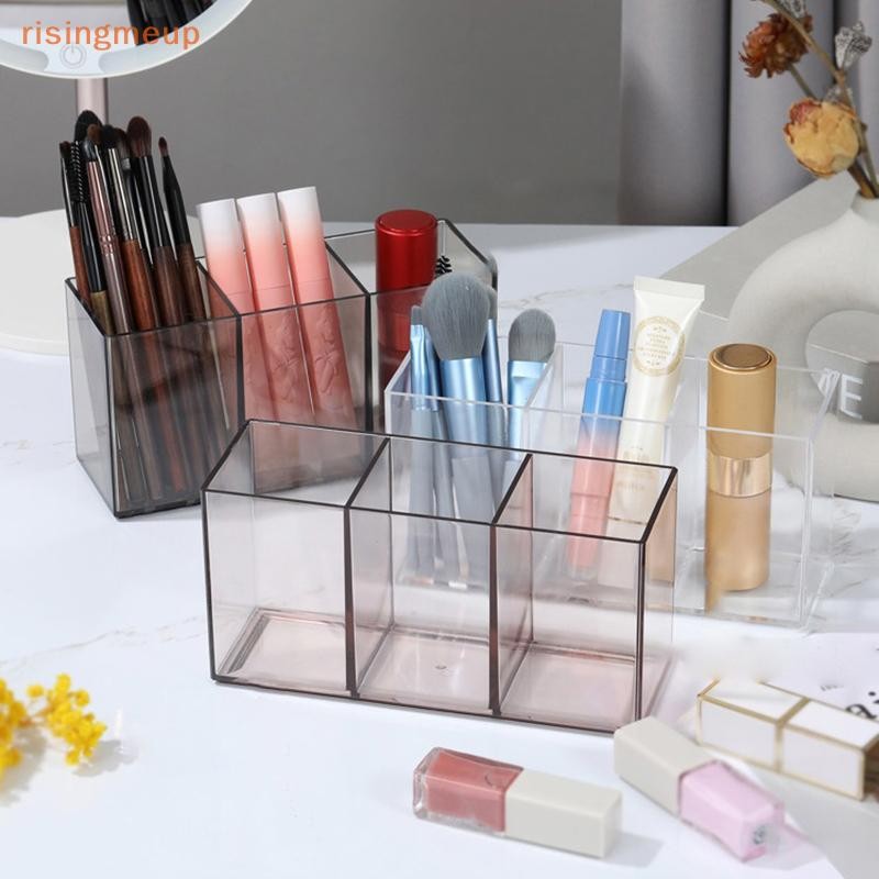 [risingmeup] ที่วางแปรงแต่งหน้า ที่เก็บเครื่องสําอาง กล่องเก็บเครื่องสําอาง ลิปสติก ดินสอเขียนคิ้ว ขาตั้งจอแสดงผล อะคริลิค กล่องใส ใหม่