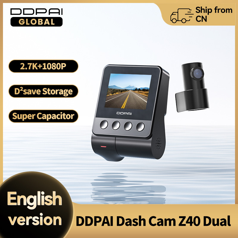 DDPAI Z40 Dash Cam กล้องบันทึกภาพ Sony IMX335 1944P HD วิดีโอ GPS ติดตาม 360 หมุน Wifi DVR 24H ที่จอ