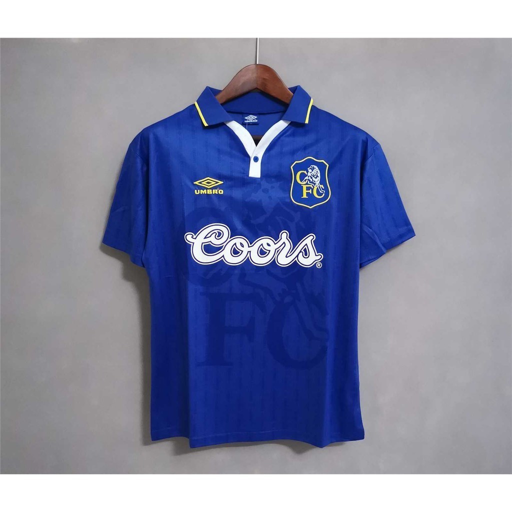 95-97 Chelsea Home Retro Soccer Jersey ฟุตบอล Vintage Sports Jersey