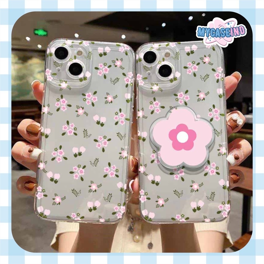 [1 ชุด] 2IN1 FLOWER PINK ANGEL EYE PRINTING case vivo y71 v27e y36 y27 y17s y28 v27 v29e y03 y18 v30