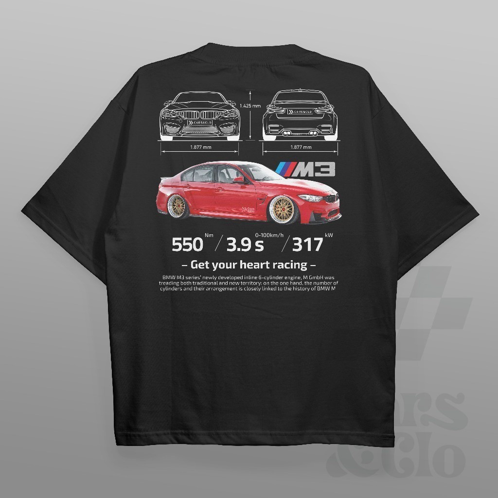 [S-5XL ขนาดเต็ม] เสื้อยืดผู้ชายสีดำพิมพ์ลายรถ BMW F80 M3 สีฟ้าและทอง ในสไตล์อินเทรนด์ ราคา ถูกที่สุด ดีลบีเคเค แกลเลอรีภาพที่ 4