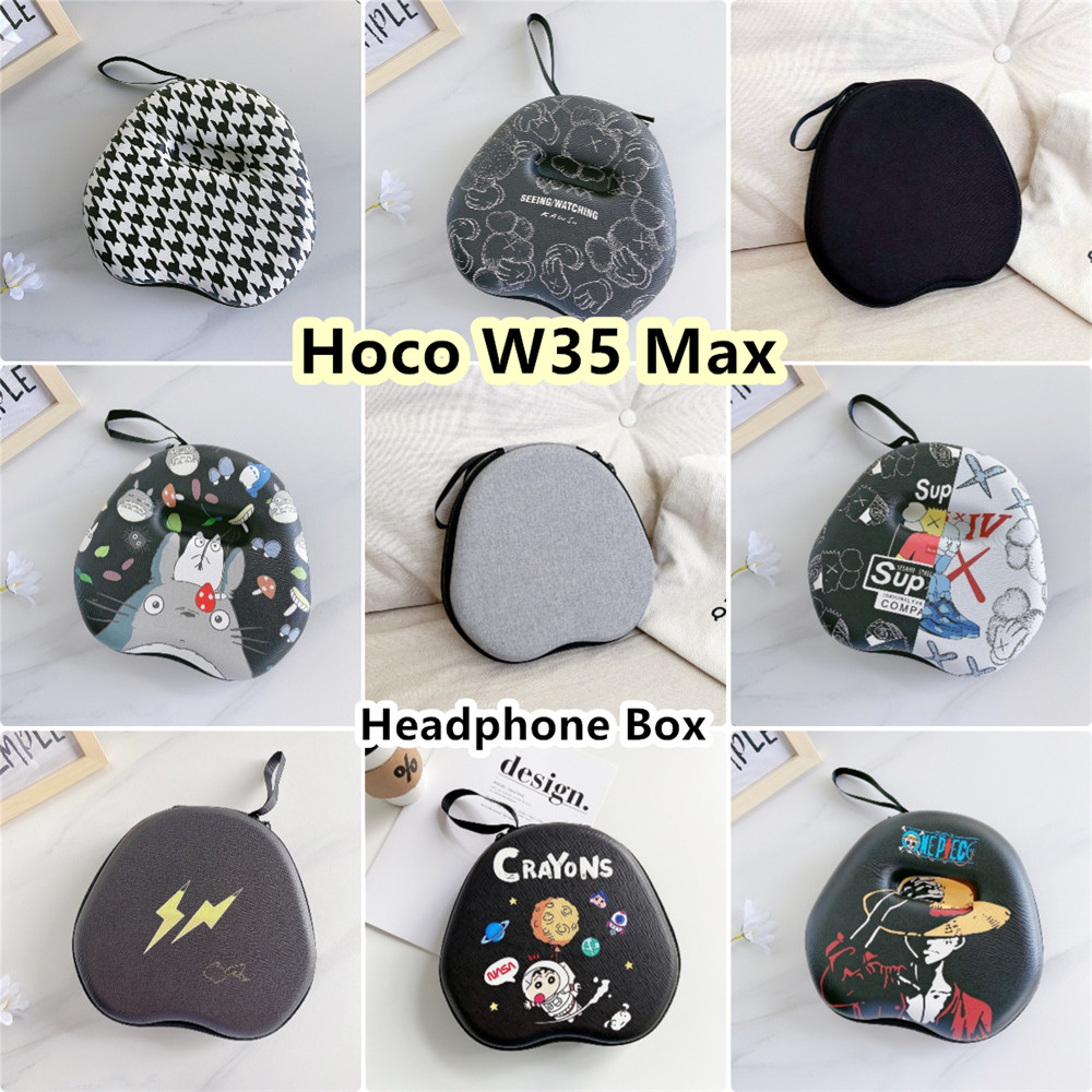 สต็อกพร้อม!สําหรับ Hoco W35 Max เคสหูฟังการ์ตูนเรียบง่ายชุดหูฟัง Earpads Storage Bag Casing Box