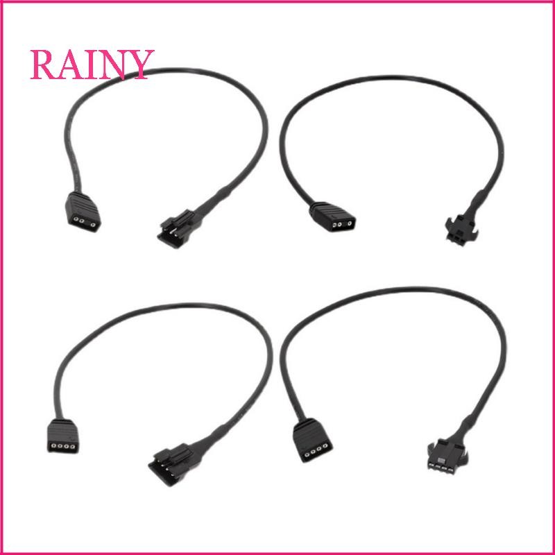 RAINY 2pcs ARGB สาย SM3 4Pin ถึง 3PIN หญิง SM3 4Pin ชายอะแดปเตอร์สําหรับ DEEPCOOL Lian Li PC กรณี AR