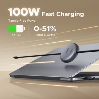 UGREEN สายชาร์จข้อมูลแบบยืดหดได้ 100W USB-C ถึง USB-C รองรับสายชาร์จเร็ว Samsung 45W รุ่น L531