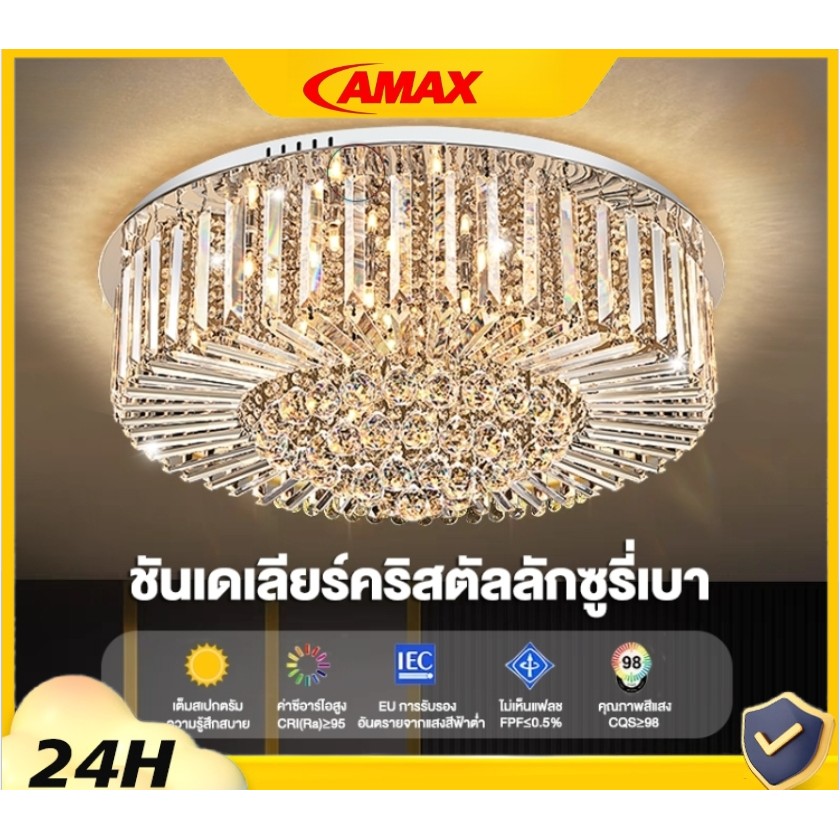 K9 โคมไฟเพดานคริสตัลห้องนอนห้องโถงระเบียงทางเดินระเบียงรอบสแควร์โคมไฟทอง/เงิน E14 แหล่งกำเนิดแสง