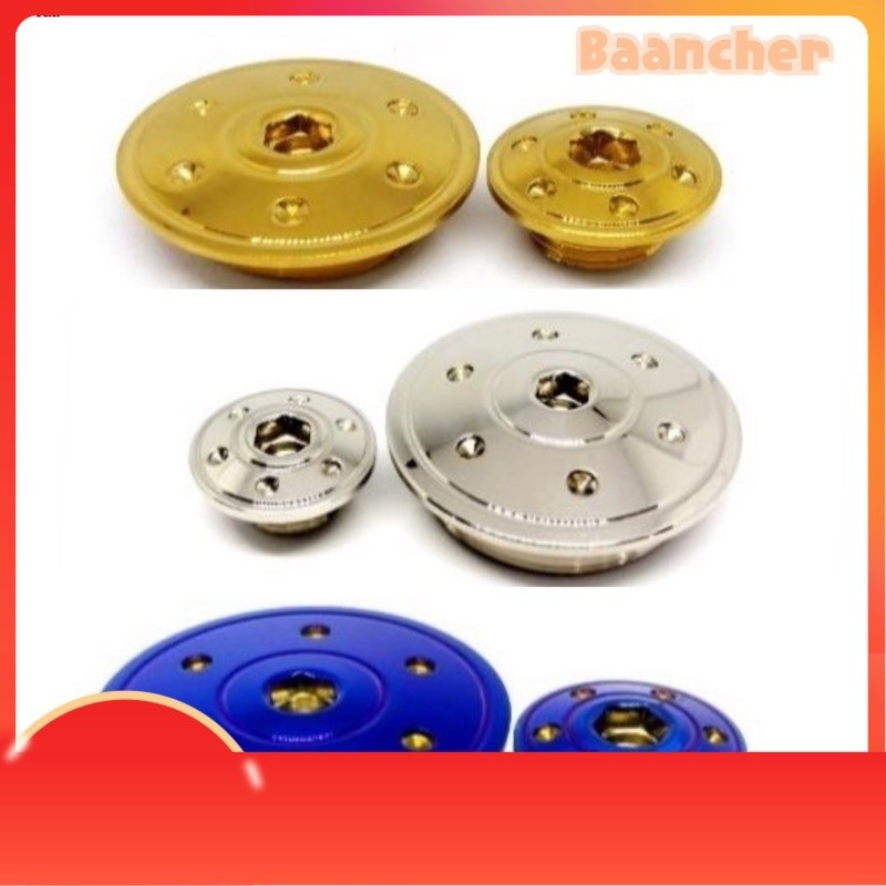 น็อตอุดจานไฟ มาร์คจานไฟ  อุดจานไฟเลสYamaha,Honda,Raider150,Xmax,KSR ลายดอกไม้ มี