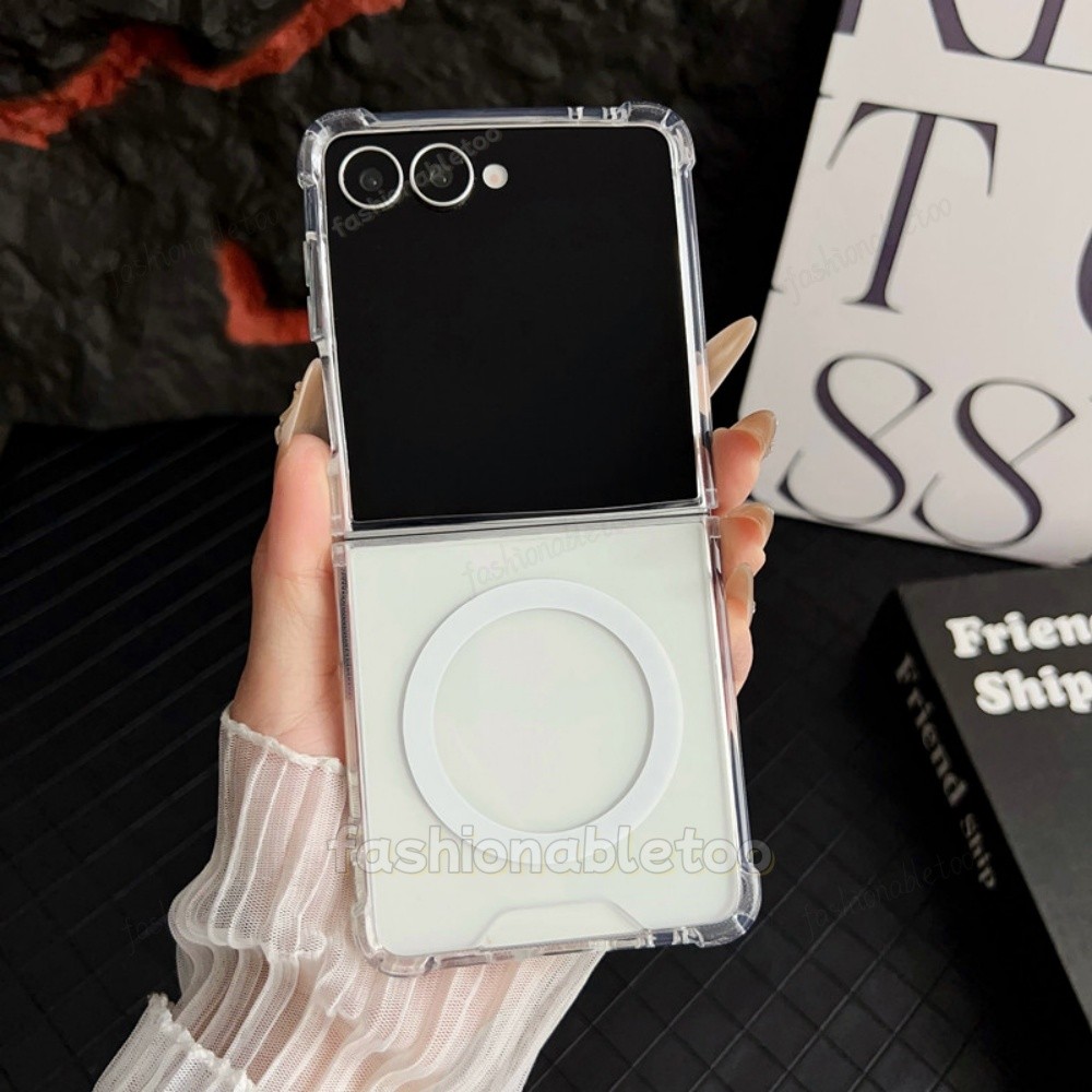 ปลอกสําหรับ Samsung Galaxy Z Flip 7 FE 7FE Flip7 FE Flip7FE ZFlip7 FE ZFlip7FE โปร่งใส TPU กันชนอะคร