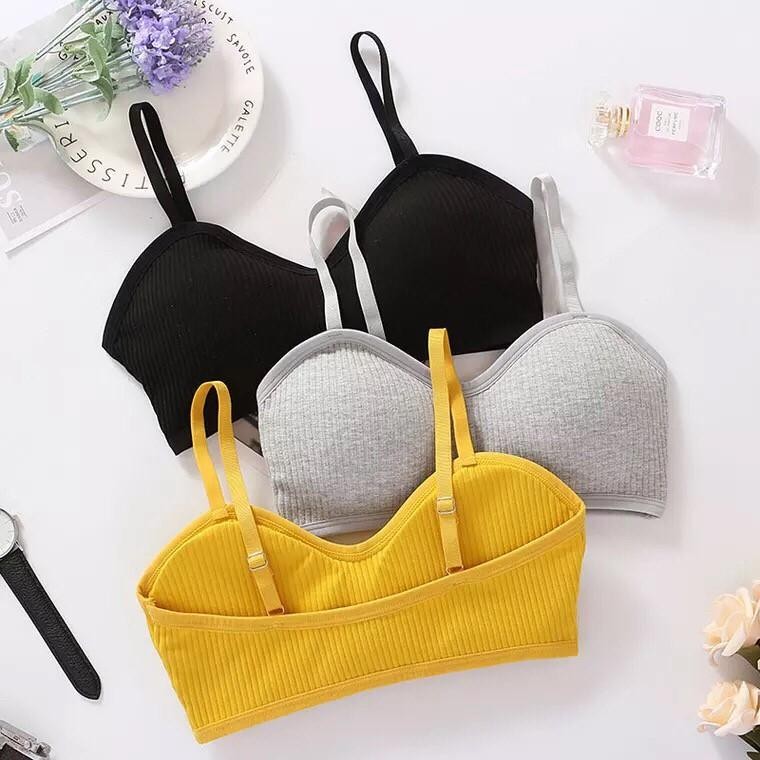 Angle Bra  (N156) บราสายเดี่ยวแบบสวม ผ้าร่อง แฟชั่นรุ่นใหม่ มีฟองน้ำเสริม ราคา ถูกที่สุด ดีลบีเคเค รูปภาพหลัก