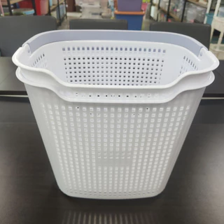 ตะกร้าผ้า ตะกร้าใส่ผ้า ตะกร้าพลาสติก clothes basket ขนาด 36.5*25*34ซม. สไตล์มินิมอล เข้ากับทุกบ้าน