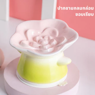 ชามอาหารแมวเซรามิค ชามอาหารสัตว์เลี้ยง อาหารช้า ป้องกันการสําลัก ป้องกันการลื่นไถล