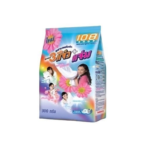 แจ๋ว 300 ก 108 Shop 3 แจ๋ว ผงซักผ้า 3 แจ๋ว ขนาด 300 กรัม ยกลัง 36 ถุง ผงซักฟอก แจ๋ว