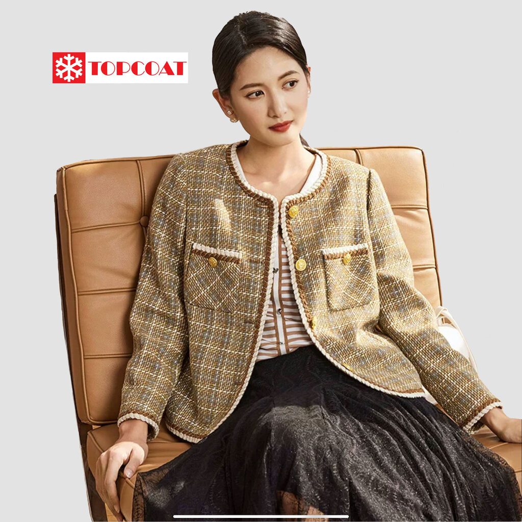 TOPCOAT สูทคลุมผ้าทวีด ซับในทั้งตัว ผ้าทอละเอียดสวย (1 ตัว) Size : 3XL-4XL