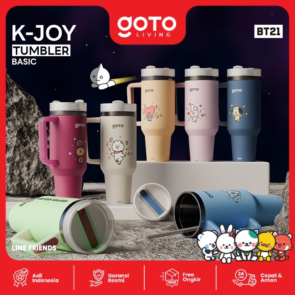 SHOB.SHOP Goto K-Joy X BT21 Tumbler ขวดดื่มสุนทรียศาสตร์ทนความร้อน 1.2 ลิตร