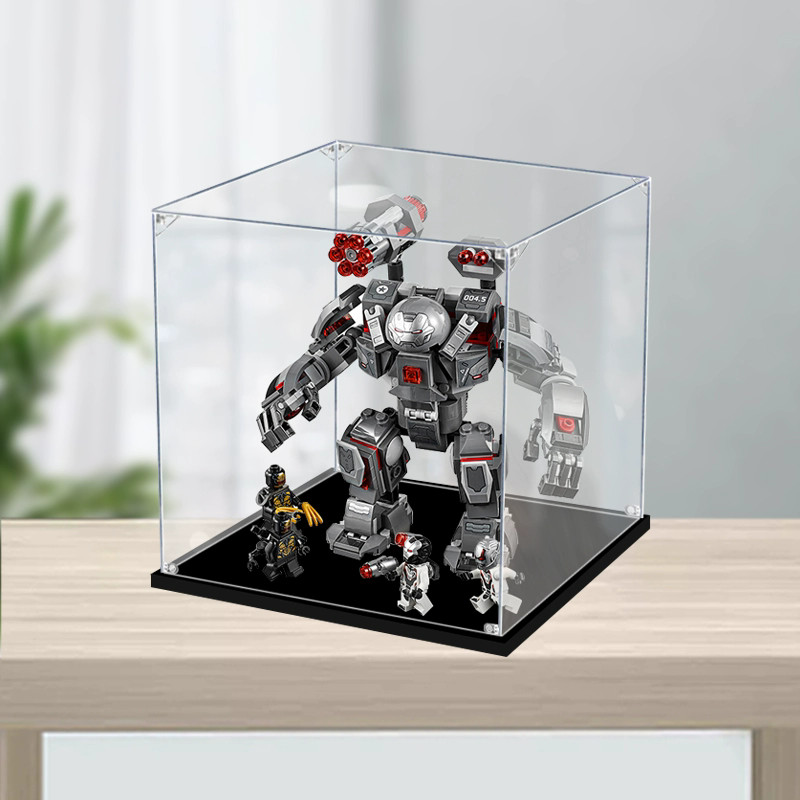 Lego Acrylic Display Box MY สําหรับ 76124 War Machine Buster, Popmart Labubu Zimomo (Kotak Pameran D