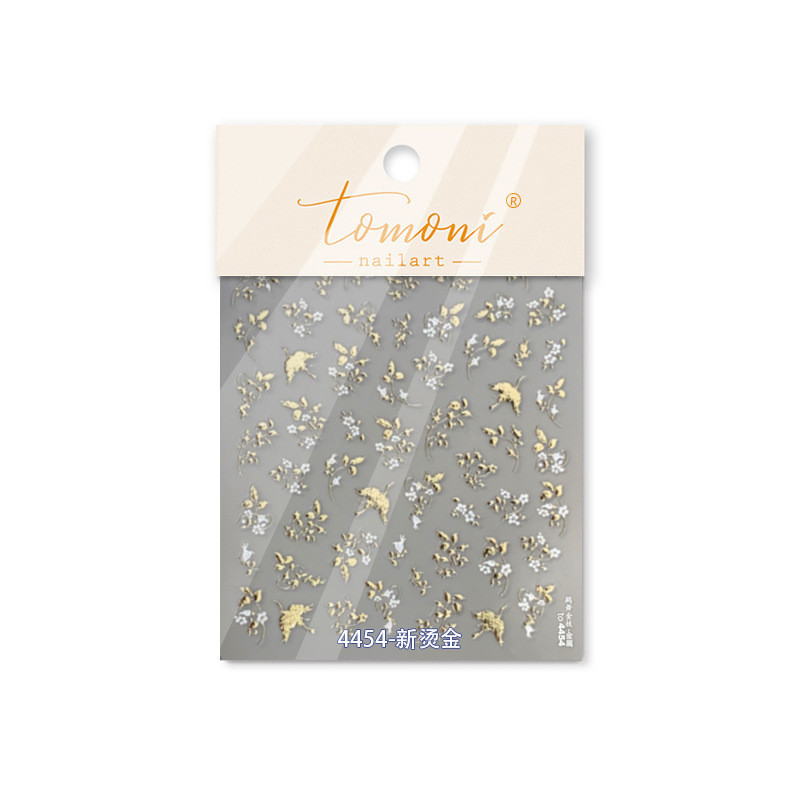 สติ๊กเกอร์ติดเล็บลายนกกระเรียนเต้นรำสีทองto4454 - รูปที่ 6