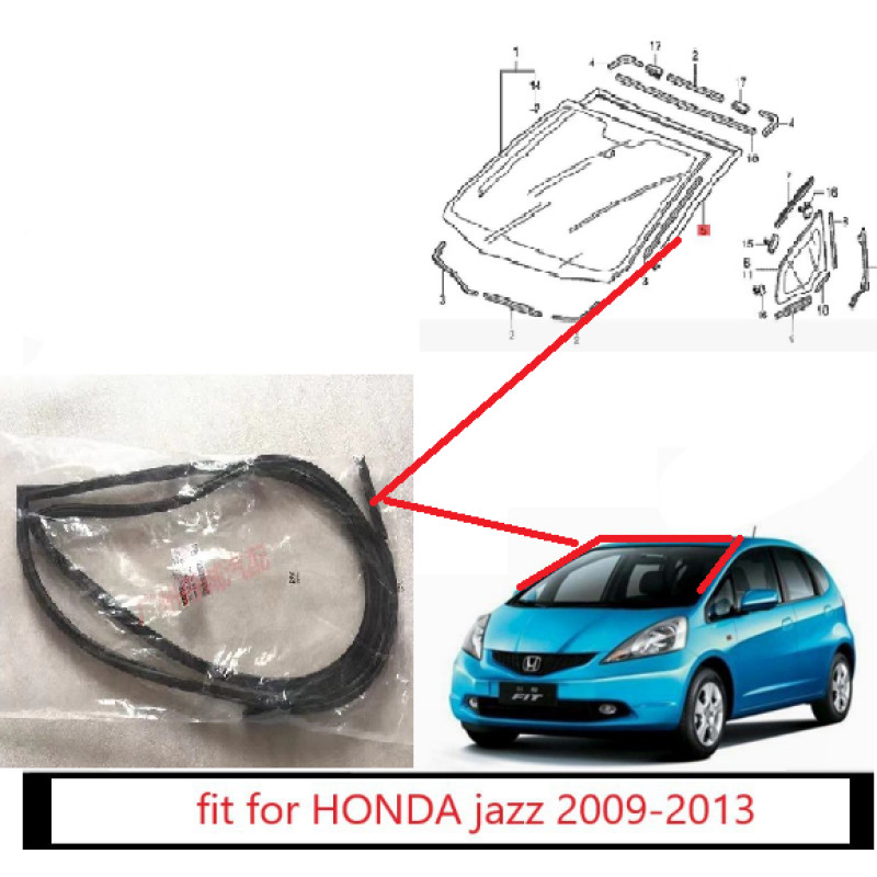 Fit สําหรับ HONDA FIT JAZZ 2009 2010 2011 2012 2013 2014 GE6 GE8 ด้านหน้า WINDSCREEN RUBBER MOULDING