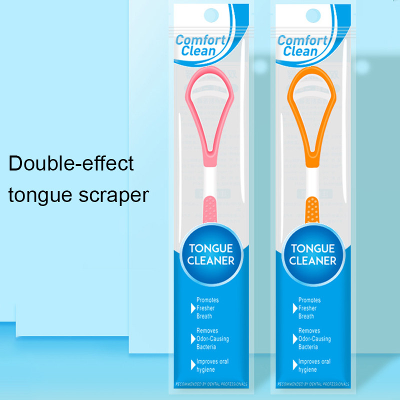 Remove Oral Odor Tongue Coating Brush Tongue Coating Cleaner Double-sided Tongue Scraper