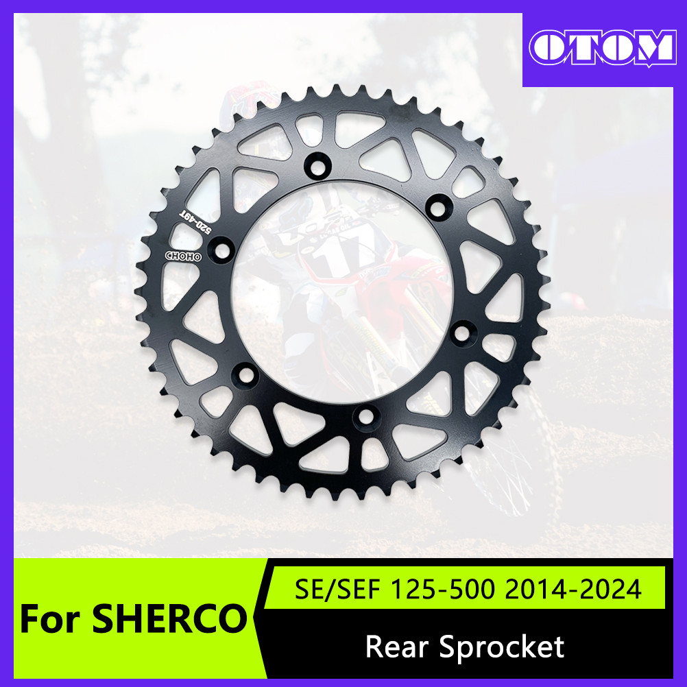 GOTOM รถจักรยานยนต์ 49T ด้านหลังเหล็ก 520 โซ่ 49 ฟันเฟืองสําหรับ Sherco SE SEF 125 250 300 350 450 5
