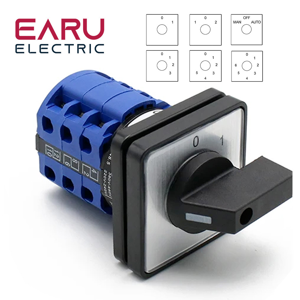 LW26-20 ไฟฟ้า 2/3/4/6/7 ตําแหน่งเงิน 20A 660V 3 เสาควบคุม Universal Rotary Changeover Cam สวิทช์ LW2