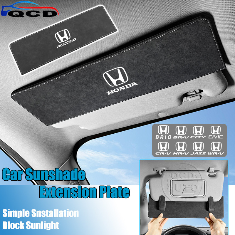 Honda รถ หนังนิ่มบังแดดขยายแผ่นป้องกันแสงสะท้อนขับรถอุปกรณ์ตกแต่งภายใน สําหรับ Civic 11th 10th gen fe fk fd Fit ge HRV Jazz gk City Hatchback Odyssey CRV BRV WRV Mugen
