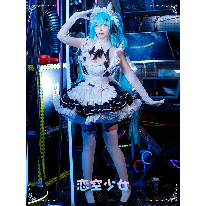 QY Nikke Cosplay Costume Women Privaty Maid Dress Anime Cosplay Privaty Cat Ears Halloween Costumes 