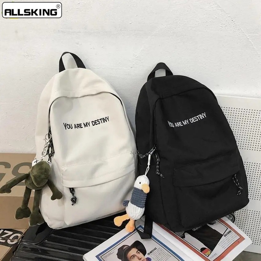 Allsking เป้ลำลอง แฟชั่น สไตล์เกาหลีกระเป๋านักเรียน ใบใหญ่ กระเป๋าเป้ผู้ชาย มีหลายช่อง มี 2 สีให้เลือก